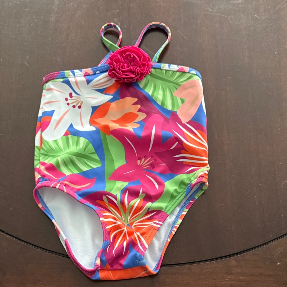 Janie and Jack Multicolor Floral One Piece Swimsuit